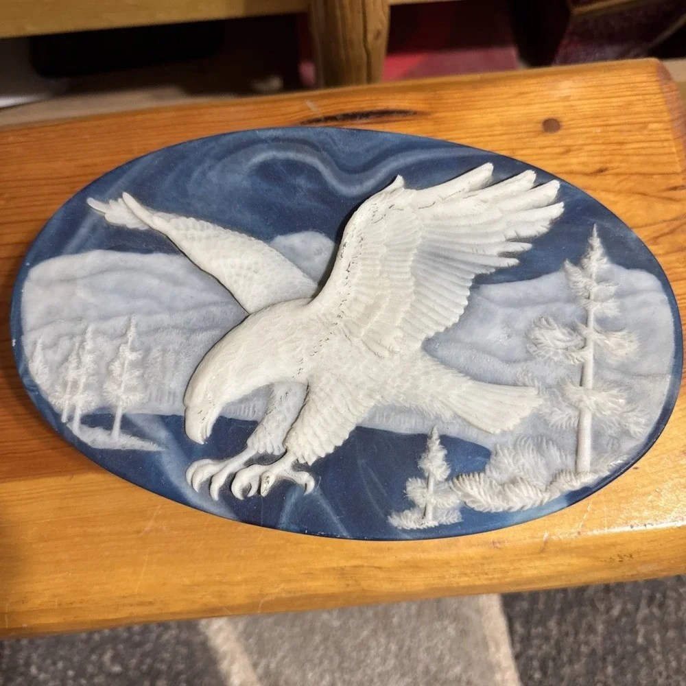 Incolay Stone Eagle Design Trinket Jewelry Box 10